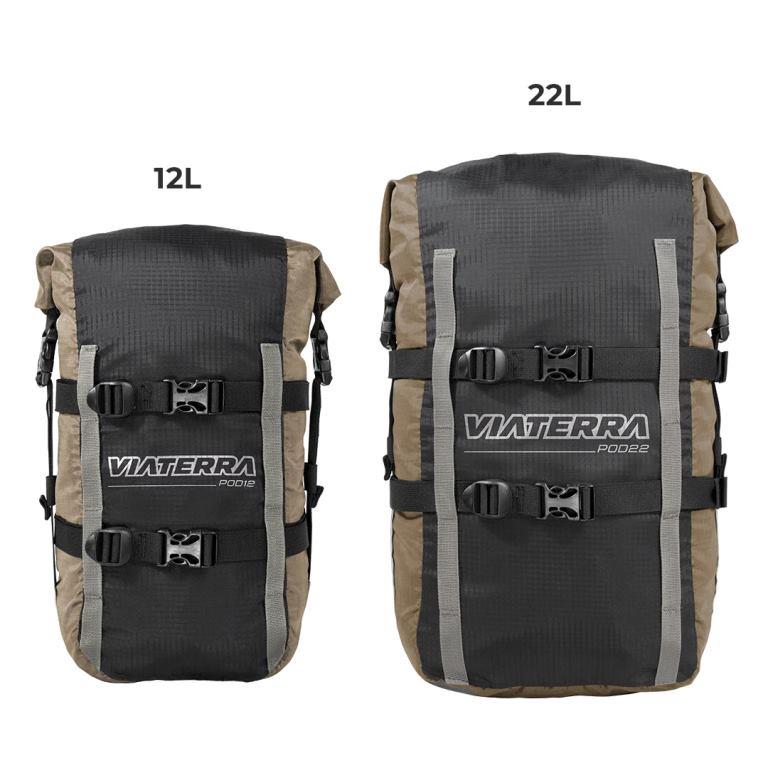 Viaterra Pod - 100% Waterproof Motorcycle Tail Bag - Beige