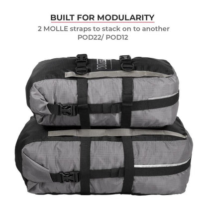 Viaterra Pod - 100% Waterproof Motorcycle Tail Bag - Grey