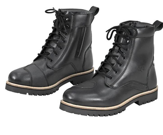 Viaterra Bronson - Retro Motorcycle Riding Boots For Women (Black)