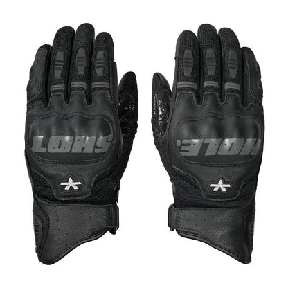 Viaterra Holeshot Pro Semi Gauntlet Hybrid Riding Gloves - Black