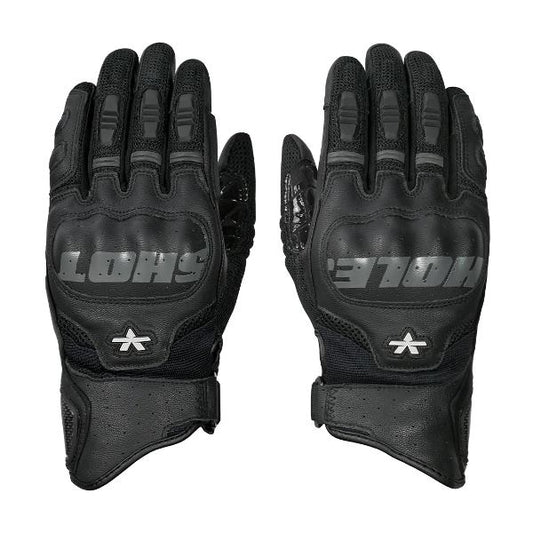 Viaterra Holeshot Pro Semi Gauntlet Hybrid Riding Gloves - Black