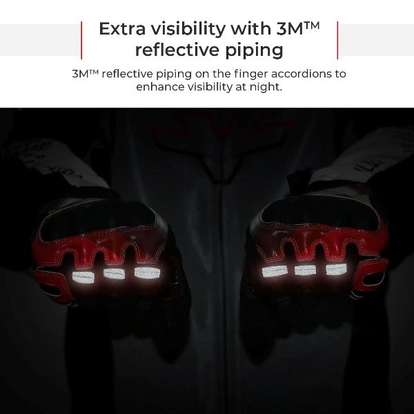 Viaterra Holeshot Pro Semi Gauntlet Hybrid Riding Gloves - Red