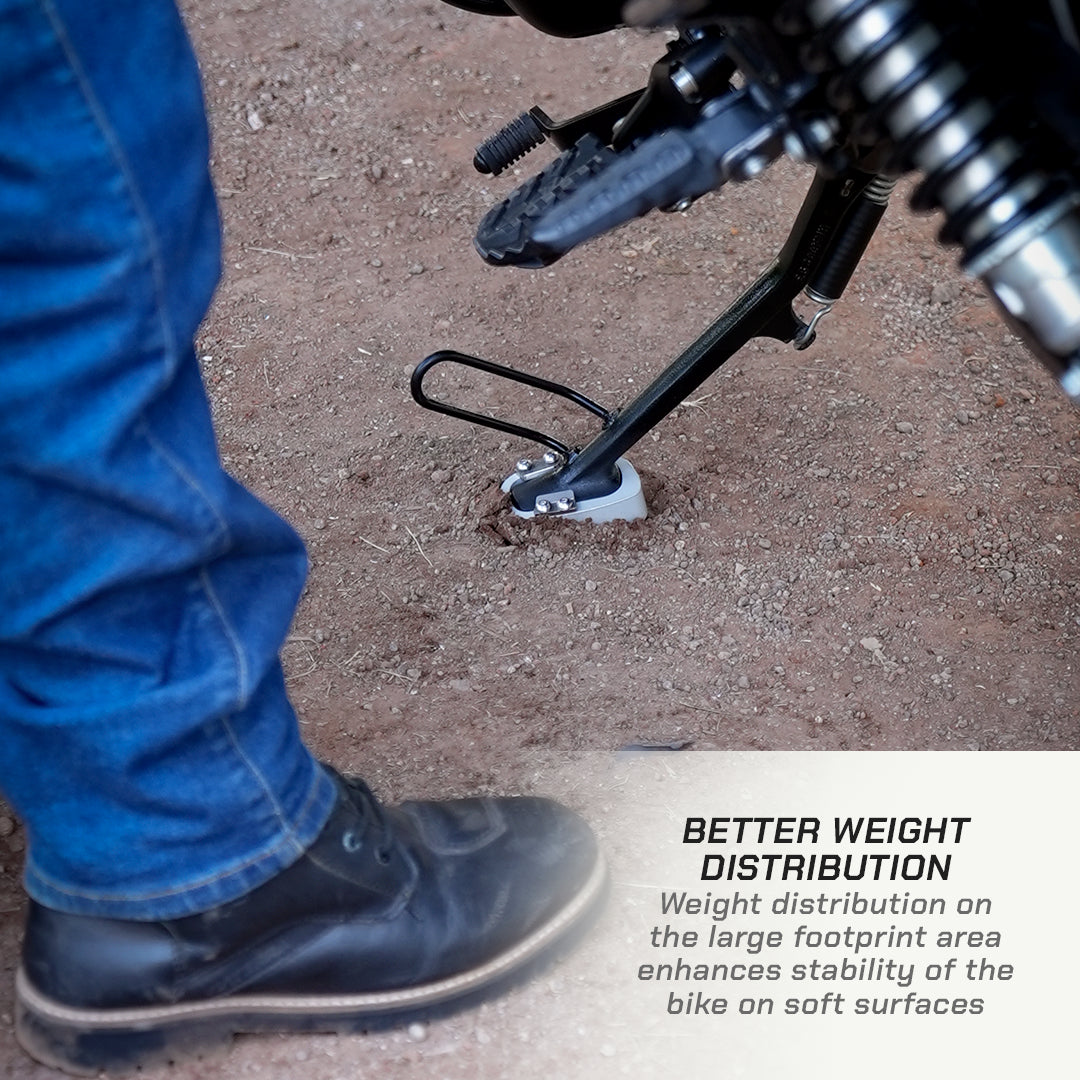 Viaterra Sidestand Shoe For Royal Enfield Bear 650 (Silver)