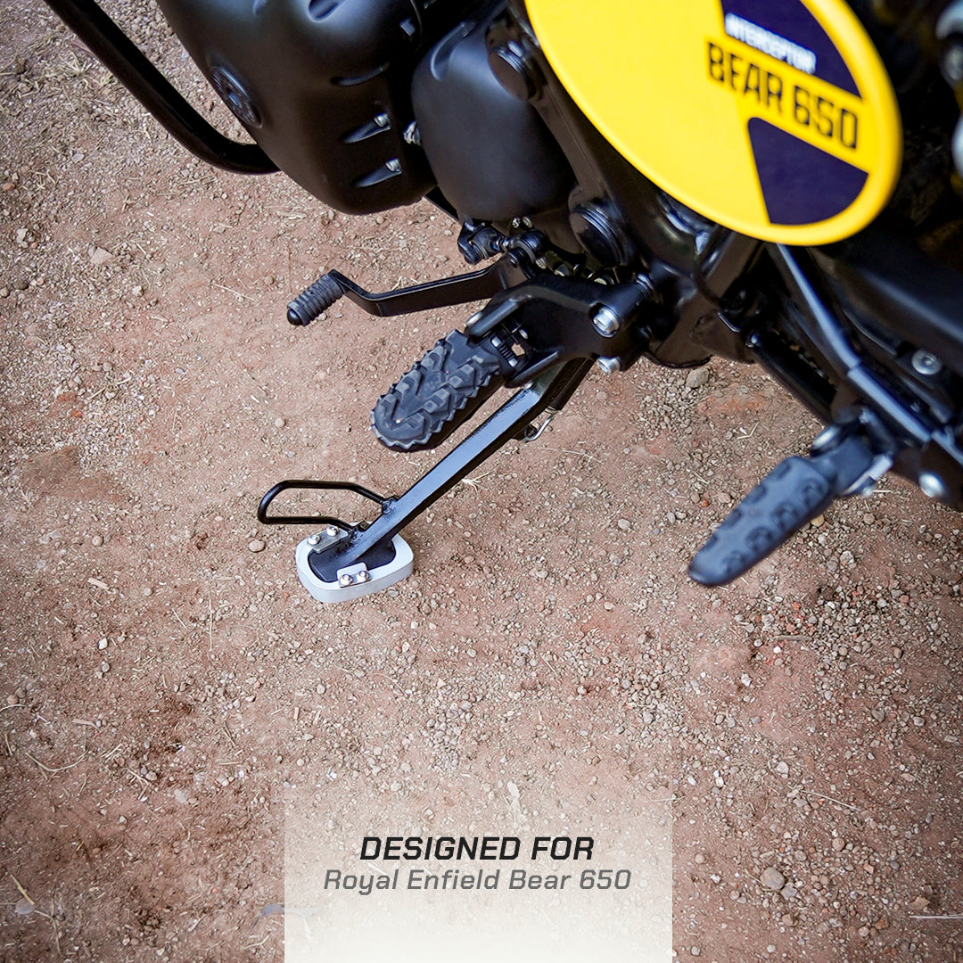 Viaterra Sidestand Shoe For Royal Enfield Bear 650 (Silver)