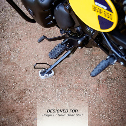 Viaterra Sidestand Shoe For Royal Enfield Bear 650 (Silver)