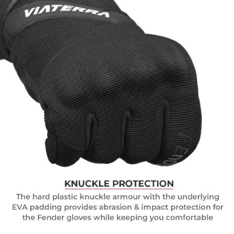 Viaterra Fender - Daily Use Motorcycle Glove - Black - Riders Junction