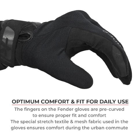 Viaterra Fender - Daily Use Motorcycle Glove - Black - Riders Junction