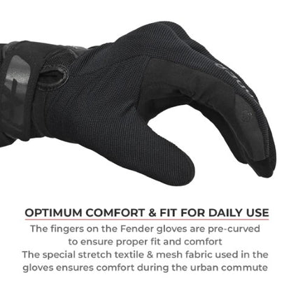 Viaterra Fender - Daily Use Motorcycle Glove - Black - Riders Junction