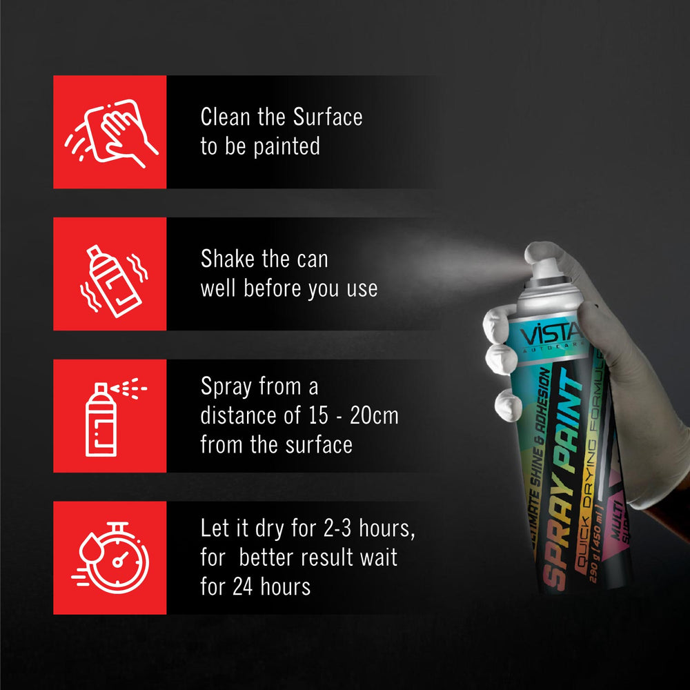 Vista Spray Paint Black Glossy 400 ML