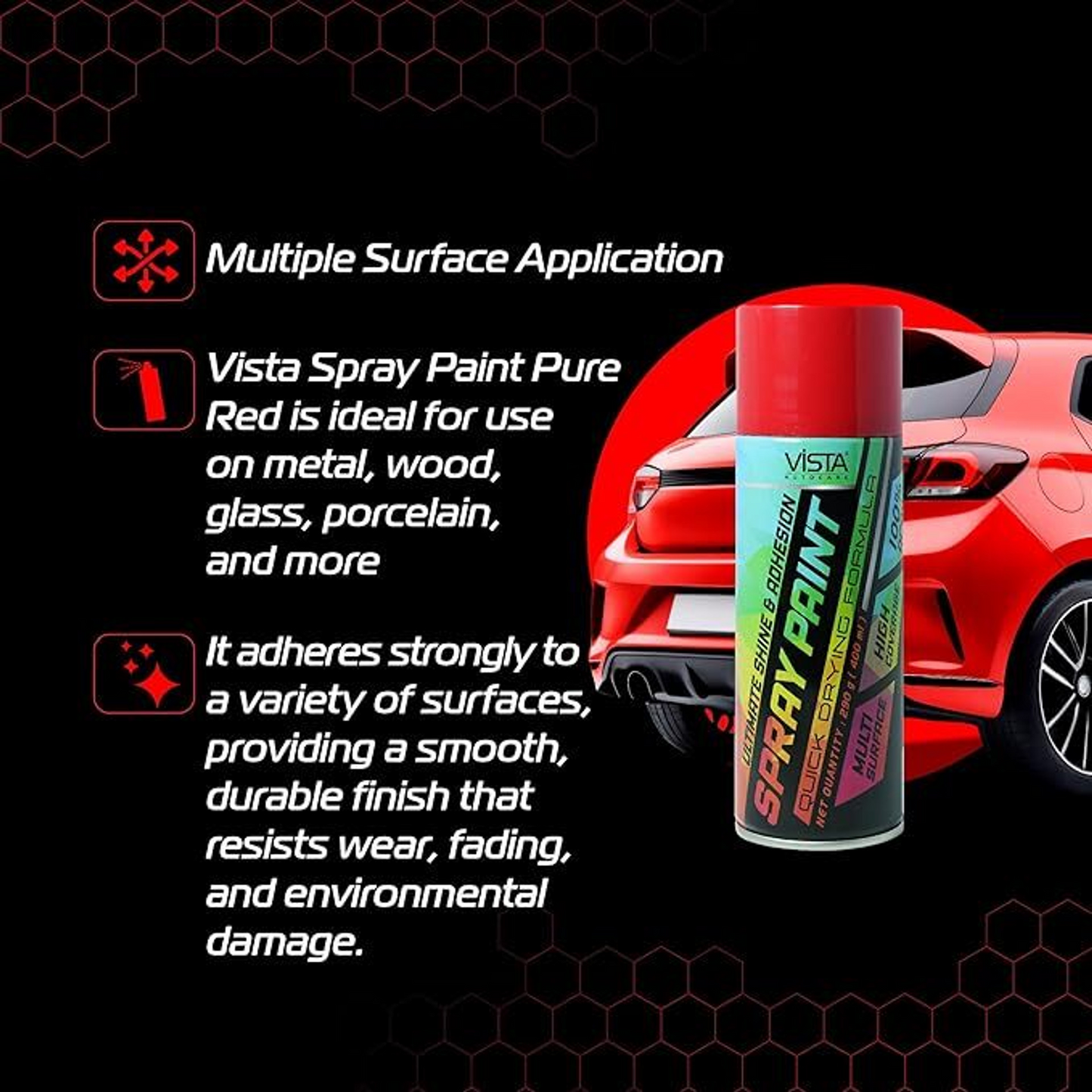 Vista Spray Paint Pure Red 400 ML