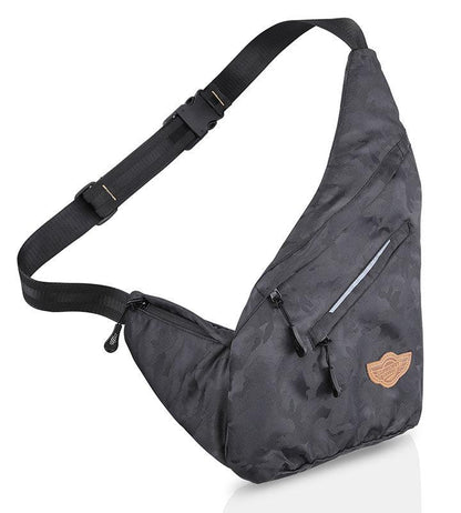 Wing Crossbody Black Camo Sling Bag for Travel, Biking, Hiking, Trekking and Everyday Use by Guardian Gears