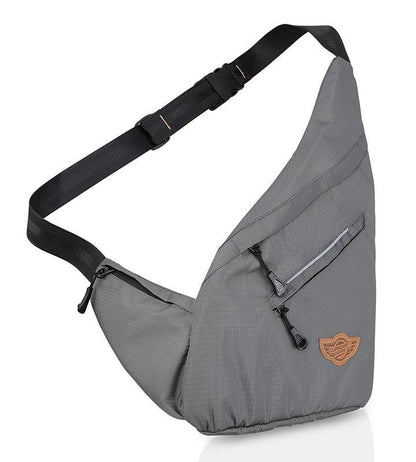 Wing Crossbody Grey Sling Bag for Travel, Biking, Hiking, Trekking and Everyday Use by Guardian Gears