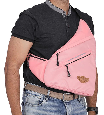 Wing Crossbody Pink Sling Bag for Travel, Biking, Hiking, Trekking & Everyday Use by Guardian Gears