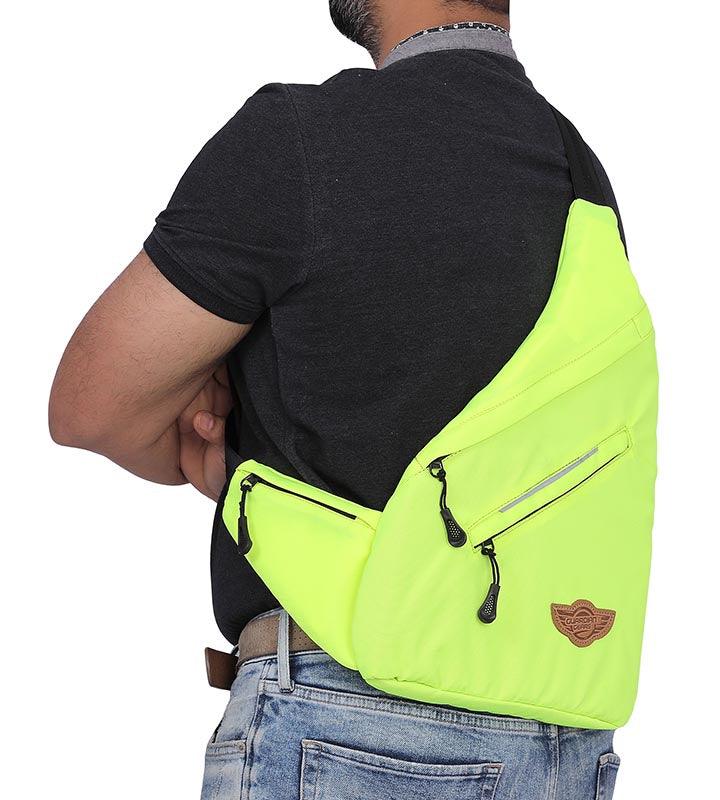 Wing Crossbody Flo Green Sling Bag for Travel, Biking, Hiking, Trekking and Everyday Use by Guardian Gears