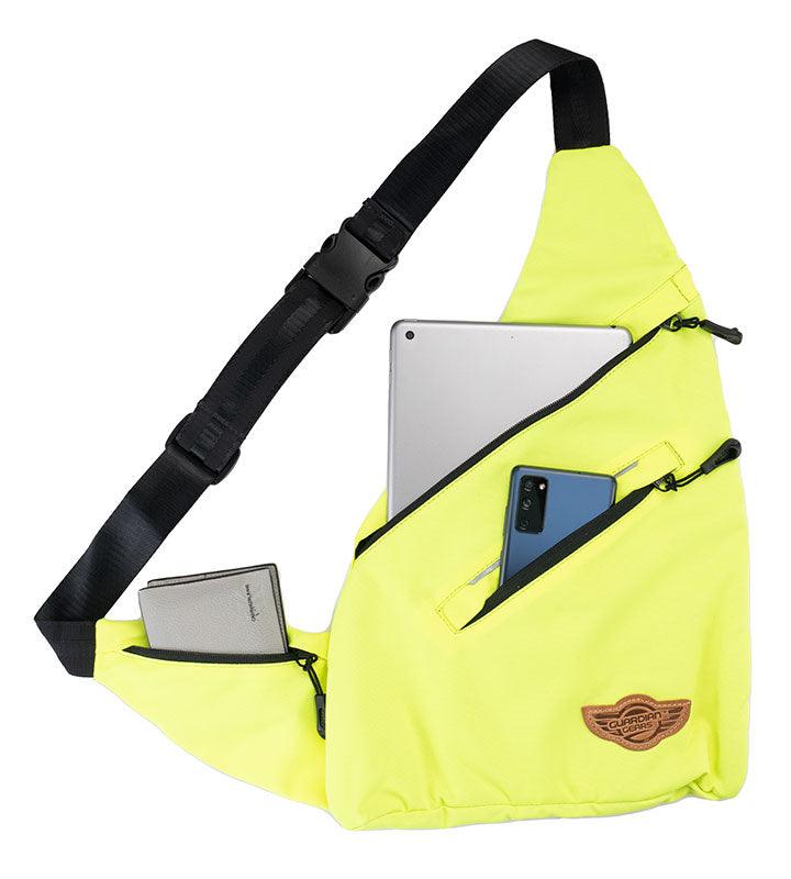 Wing Crossbody Flo Green Sling Bag for Travel, Biking, Hiking, Trekking and Everyday Use by Guardian Gears