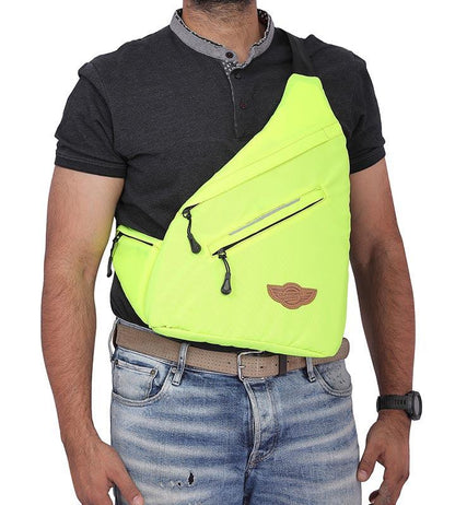 Wing Crossbody Flo Green Sling Bag for Travel, Biking, Hiking, Trekking and Everyday Use by Guardian Gears