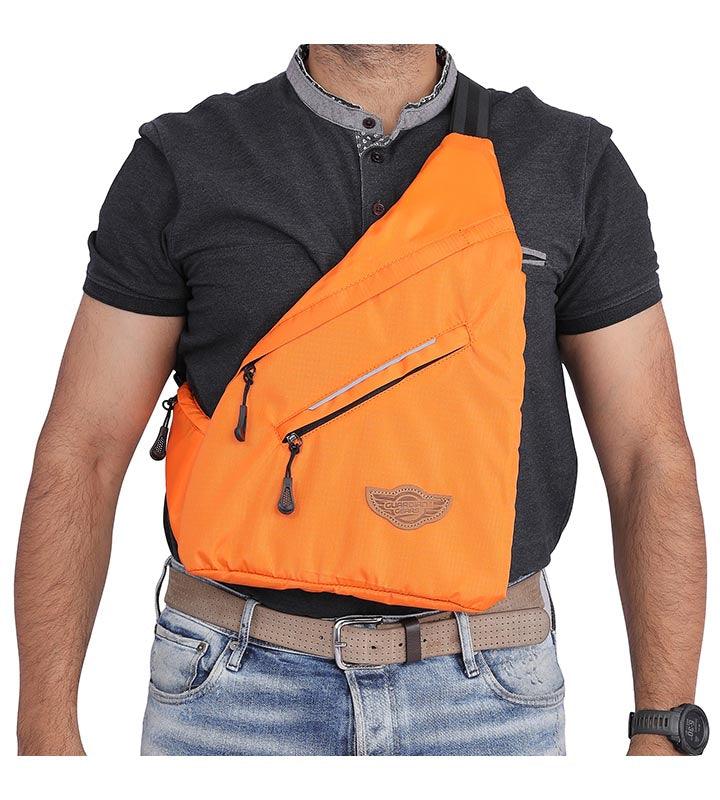 Wing Crossbody Tangy Orange Sling Bag for Travel, Biking, Hiking, Trekking and Everyday Use by Guardian Gears