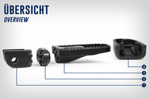 Wunderlich BMW GS Ergonomics - Vario Footrest EVO1 (Pair) - Black - 25911-001