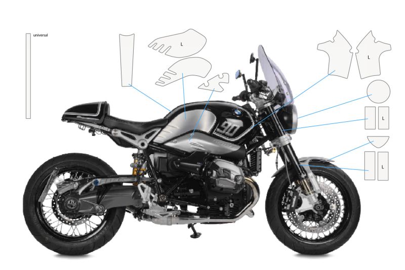 Wunderlich BMW R NineT Protection - Tank Protection Set - 33331-000