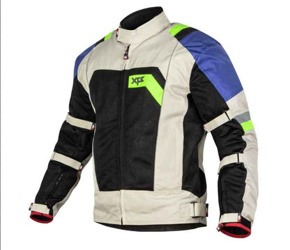 XTS Speedway Riding Jacket - Off White Blue Green