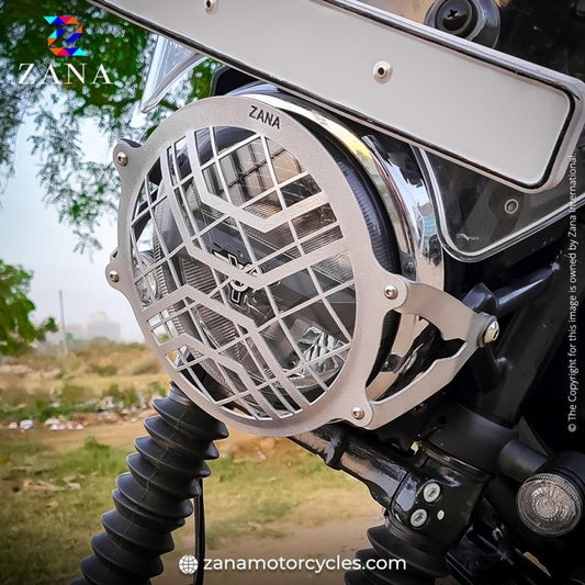 YEZDI HEAD LIGHT GRILL SS SILVER - ZI-8176 -Riders Junction