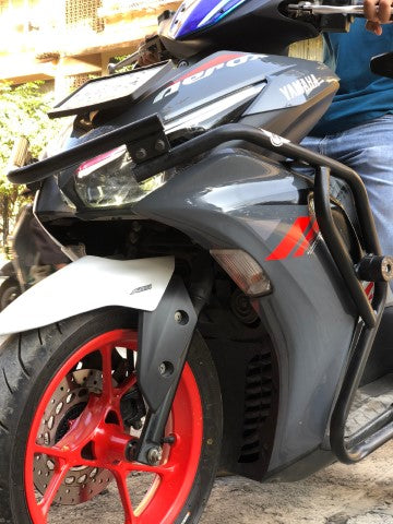 Yamaha Aerox 155 Crash Guard - Stainless Steel - Black - BS AUTO - Riders Junction