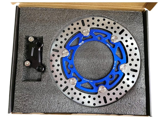 Yamaha Aerox Accessories India Yamaha Aerox 260mm Imported Disc Plate CNC Floating Brake Disc Plate (Blue)