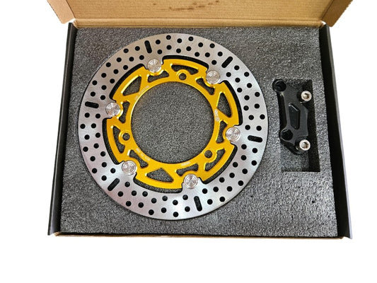 Yamaha Aerox Accessories India Yamaha Aerox 260mm Imported Disc Plate CNC Floating Brake Disc Plate (Gold)