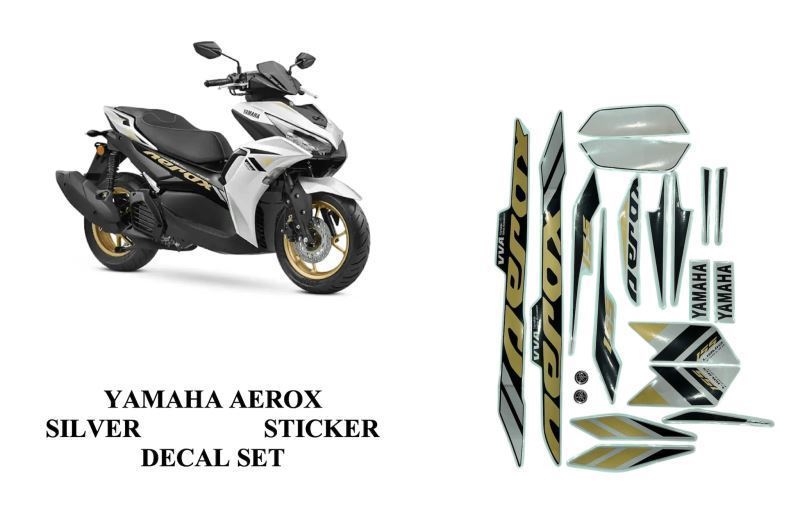 Yamaha Aerox Accessories India Yamaha Aerox Decal Sticker Set Full Body (Silver)