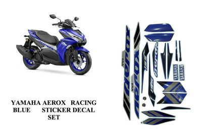 Yamaha Aerox Accessories India Yamaha Aerox Decal Sticker Set Full Body (Racing Blue)