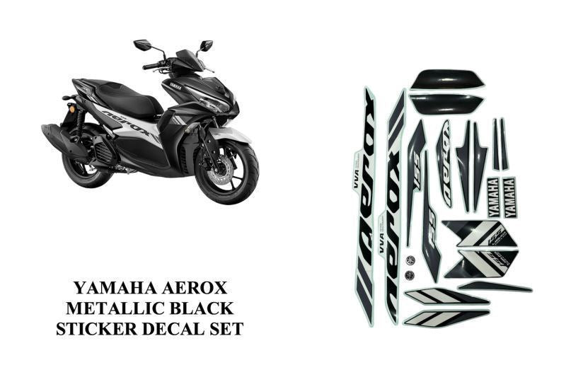 Yamaha Aerox Accessories India Yamaha Aerox Decal Sticker Set Full Body (Black Metallic)