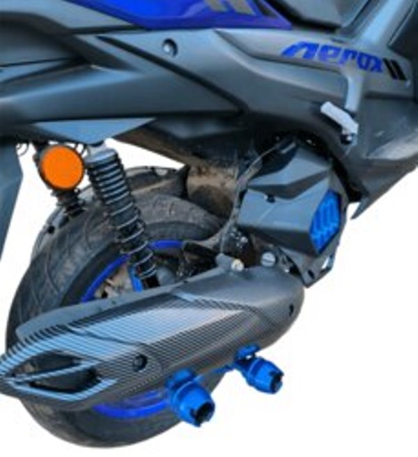 Yamaha Aerox Accessories India Yamaha Aerox Exhaust Silencer Plate Cover Carbon Finish