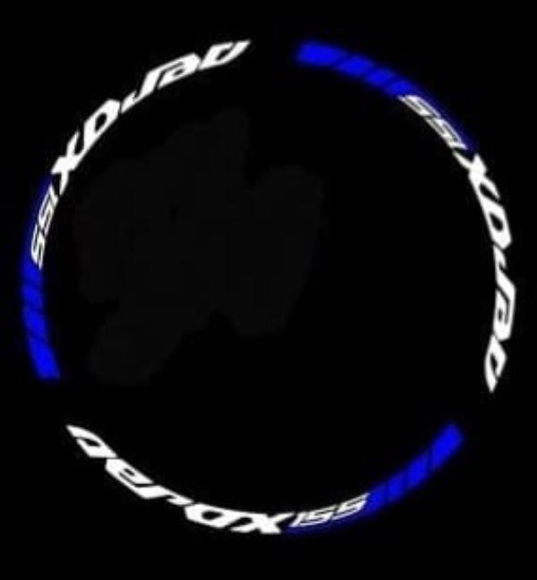 Yamaha Aerox Accessories India Yamaha Aerox Wheel Rim Tape (White Blue)