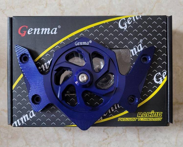 Genma Yamaha Aerox Accessories India Yamaha Aerox Windshield CNC Fan Type-Blue
