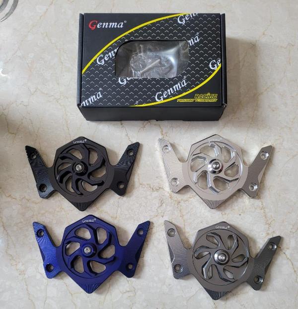 Genma Yamaha Aerox Accessories India Yamaha Aerox Windshield CNC Fan Type-Grey