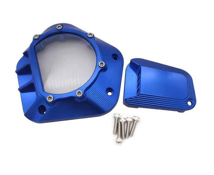Yamaha Aerox Accessories Yamaha Aerox Clutch Cover Clear CNC CVT Cover Clear Case CNC (Blue)