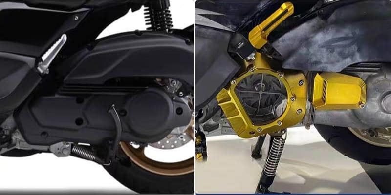 Yamaha Aerox Accessories Yamaha Aerox Clutch Cover Clear CNC CVT Cover Clear Case CNC ( Gold )