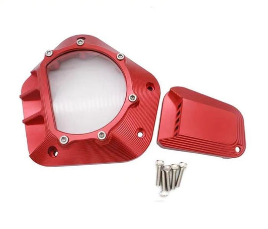 Yamaha Aerox Accessories Yamaha Aerox Clutch Cover Clear CNC CVT Cover Clear Case CNC (Red)