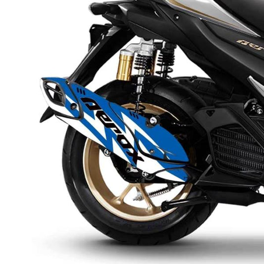 Yamaha Aerox Exhaust Silencer Cover Decal (Blue)