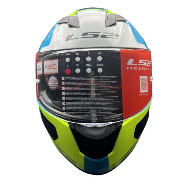 LS2 FF320 Stream Evo Letails Blue/hi Viz Yellow D-ring Helmet - Riders Junction