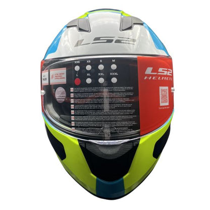 LS2 FF320 Stream Evo Letails Blue/hi Viz Yellow D-ring Helmet - Riders Junction
