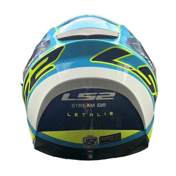 LS2 FF320 Stream Evo Letails Blue/hi Viz Yellow D-ring Helmet - Riders Junction