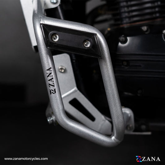 Yezdi Scrambler Silver Leg Guard with Slider
