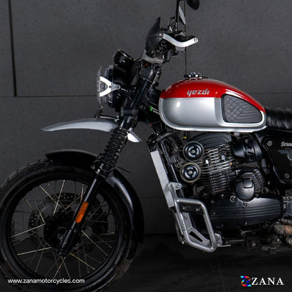 Yezdi Scrambler Silver Leg Guard with Slider