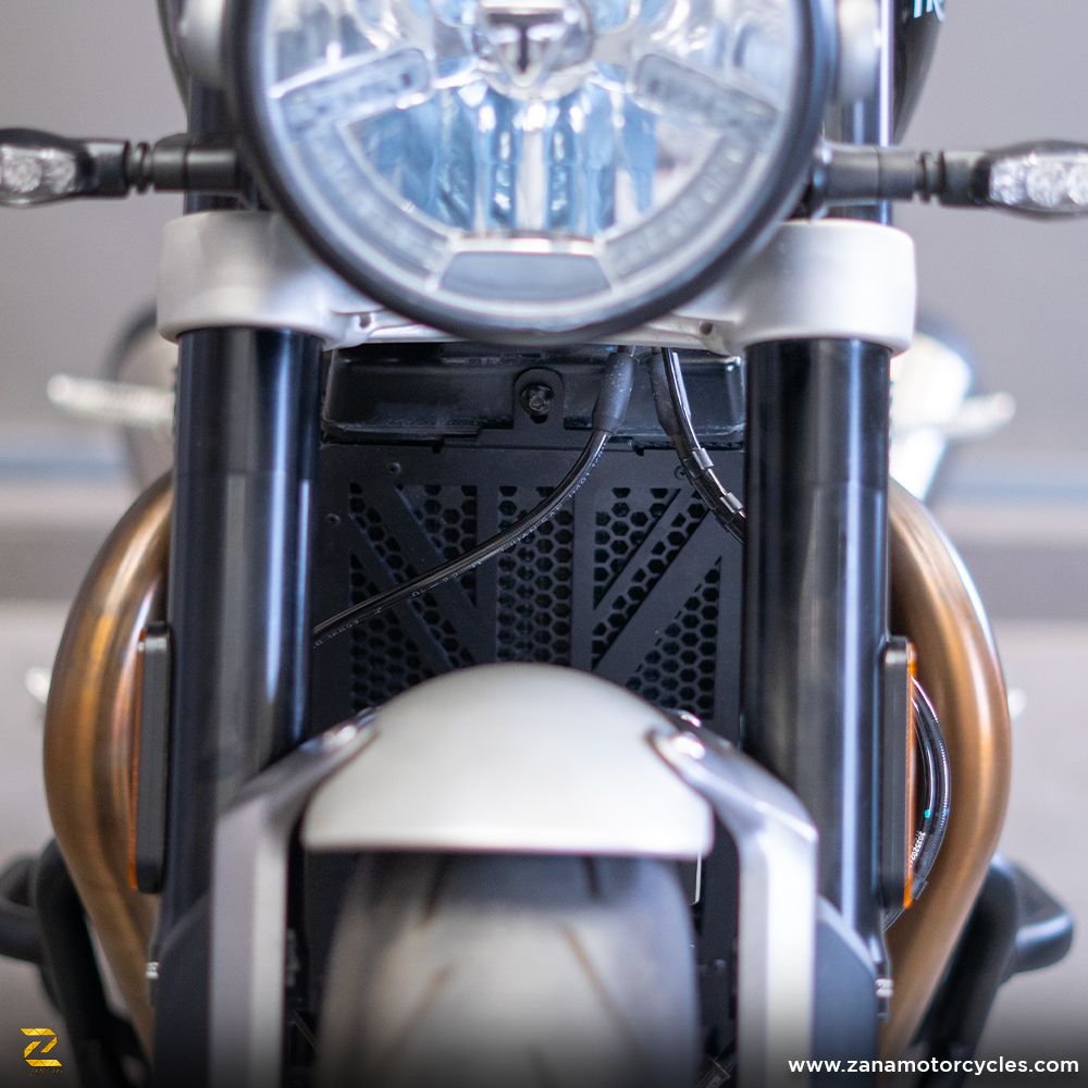 ZANA Black Radiator Guard UK Flag for Triumph Speed Twin 900- ZP-040