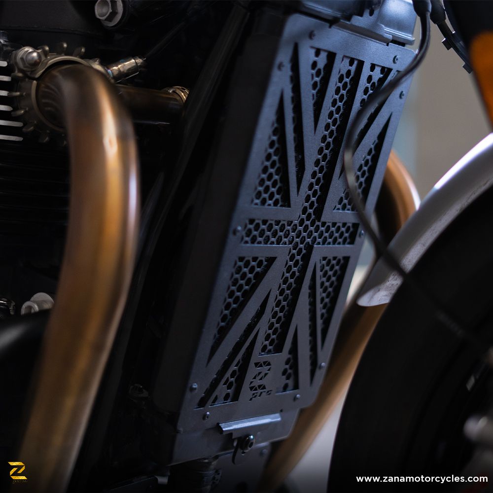 ZANA Black Radiator Guard UK Flag for Triumph Speed Twin 900- ZP-040