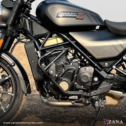 ZANA Crash Guard With Slider For Harley Davidson X440 - Black - ZI-8480 - Riders Junction