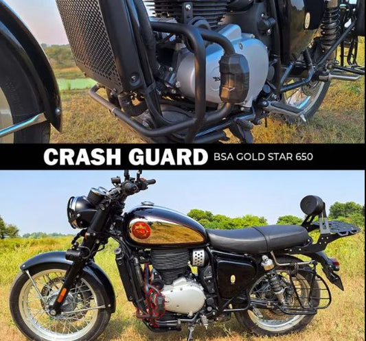 ZANA Crash Guard for BSA Goldstar 650 with Slider Puck (Mild Steel Black) - ZI-8529