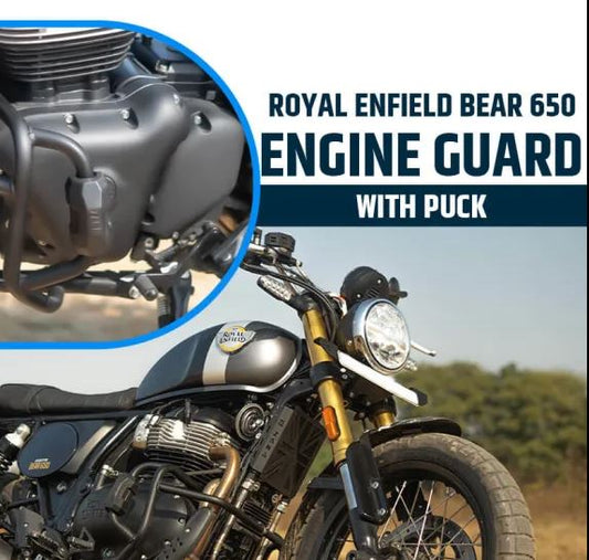 ZANA Engine Guard with Slider Puck for Bear 650 (MS Black) - ZI-8544