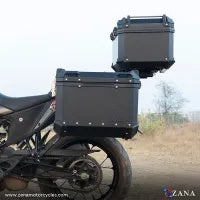 ZANA Panniers( 36 LTR ) Aluminium L-Flat Black With Frame For KTM ADV 250/390 - ZI-8491 LB - Riders Junction